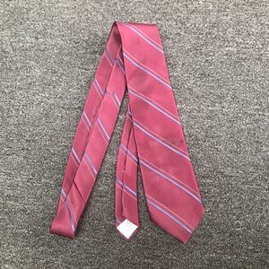 Wembley Men Dark Pink Gray Blue Lined Diagonal Polysilk Luxury Tie W:3” L:57”